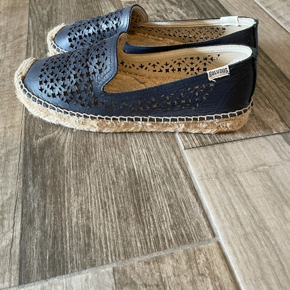 Soludos Platform Navy Leather - image 2